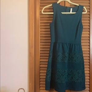 Teal Cocktail Dress with floral design